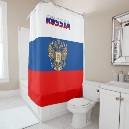 Russian flag shower curtain