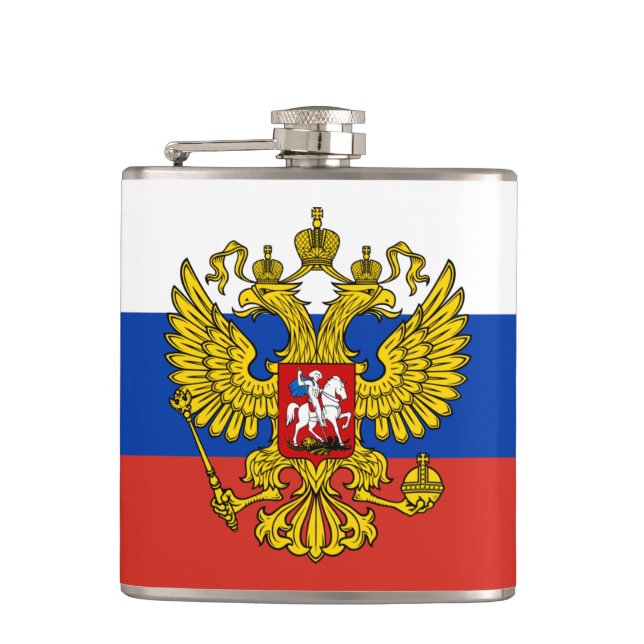 Russian Flag & travel Russia fashion /sports fans  Flask (Front)