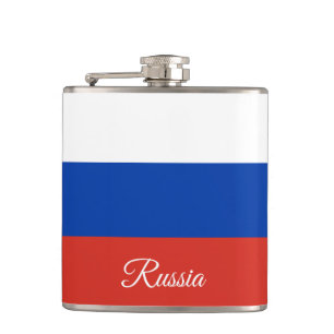 Russian Flag & travel Russia fashion /sports fans Flask