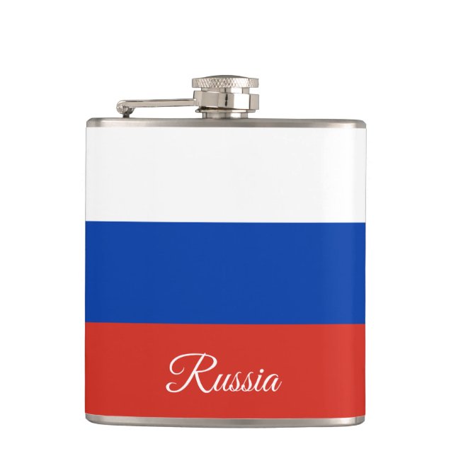 Russian Flag & travel Russia fashion /sports fans Flask (Front)