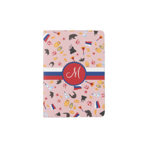Russian Flag with Russian Icons Passport Holder