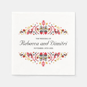 Russian Folk Art Khokhloma  Elegant Wedding Napkins