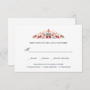 Russian Folk Art WEDDING RSVP MEAL CHOICE