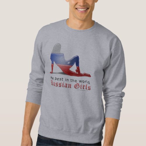Russian Girl Silhouette Flag Sweatshirt