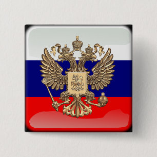 Russian glossy flag button