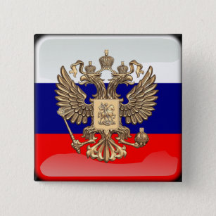 Russian glossy flag button
