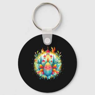 Russian Greek Byzantine Orthodox Cross He Is Risen Keychain