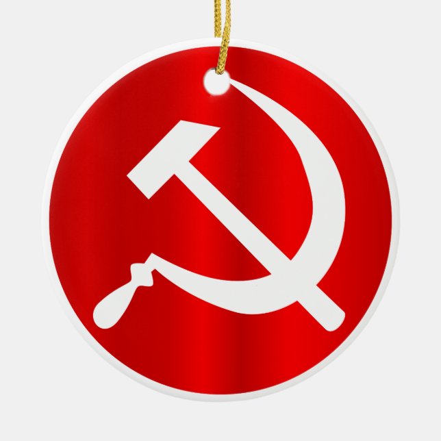 Russian Hammer and Sickle Ceramic Ornament (Front)