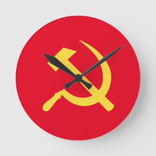 Russian Hammer and Sickle Round Wall Clock