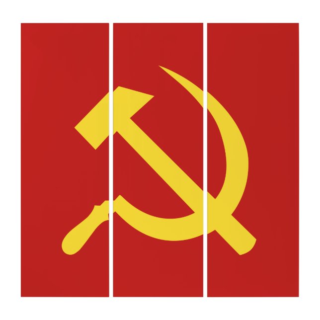 Russian Hammer and Sickle Triptych Wall Art (Front)