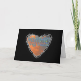 Russian Heart in the Clouds congratulation card
