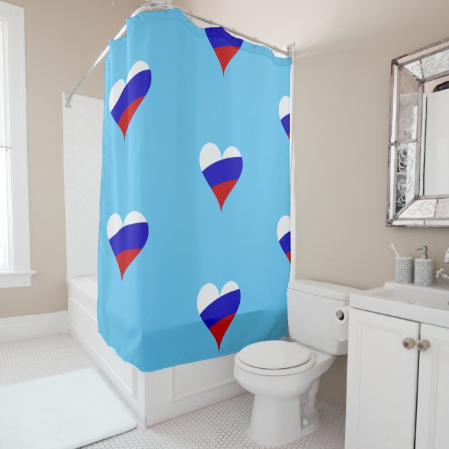 Russian heart shower curtain (In Situ)