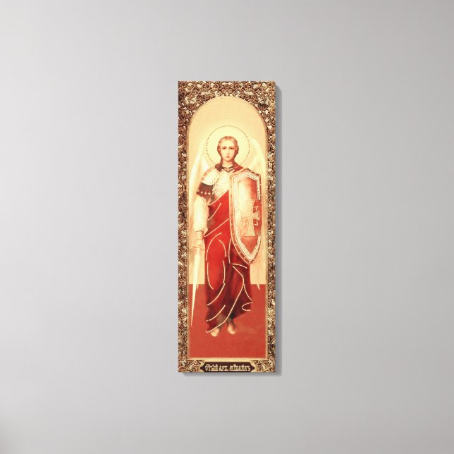 Russian icon Archangel Michael Wrapped Canvas Print (Front)