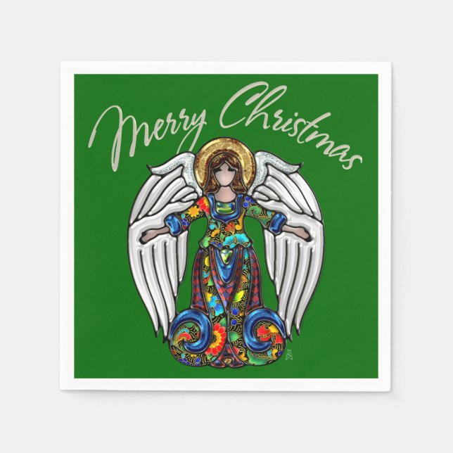 Russian Icon Guardian Angel for Christmas Paper Napkins (Front)