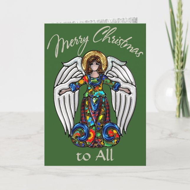 Russian Icon Guardian Angel Holiday Card (Front)