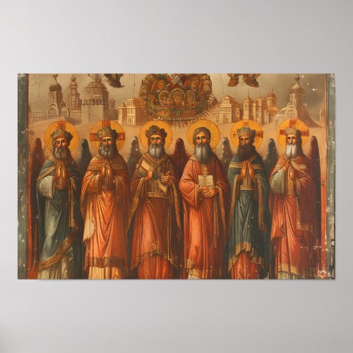 Russian Iconography Saints Poster
