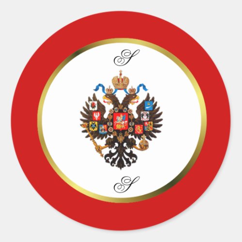 Russian Imperial Crest Monogram Stickers