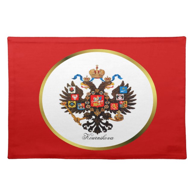 Russian Imperial Eagle Custom Name Placemat (Front)