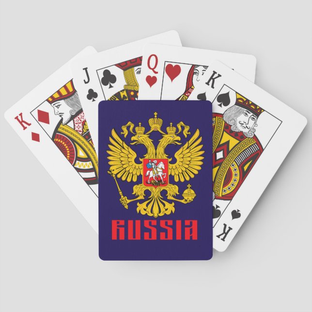 Russian Imperial Eagle Flag Poker Cards (Back)