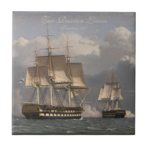 Russian Liners Ships Vintage Ceramic Tile