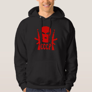 Russian Mafia Guns CCCP USSR Russian Gangster Red Hoodie