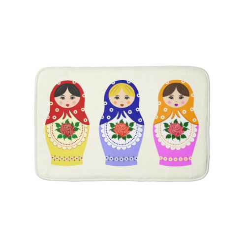 Russian matryoshka dolls bath mat