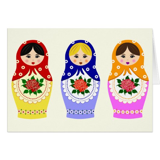 Russian matryoshka dolls cards (Front Horizontal)
