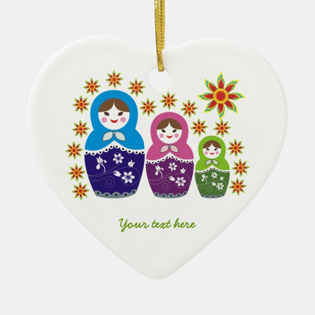 Russian Matryoshka Dolls custom ornament (Front)