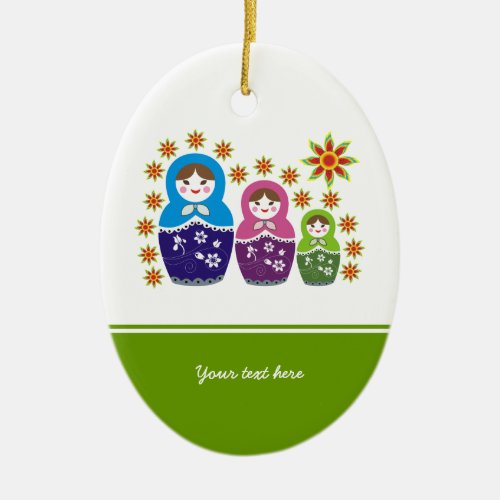 Russian Matryoshka Dolls custom ornament