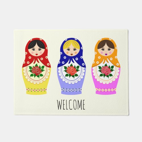 Russian matryoshka dolls doormat