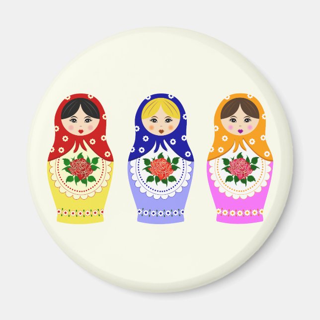 Russian matryoshka dolls magnet (Front)