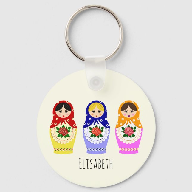 Russian matryoshka dolls name keychain (Front)