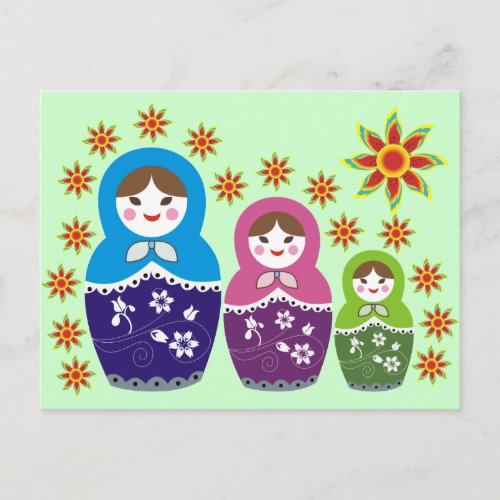 Russian Matryoshka Dolls Postcards