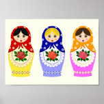 Russian Matryoshka Dolls Poster at Zazzle