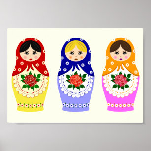 Russian matryoshka dolls poster