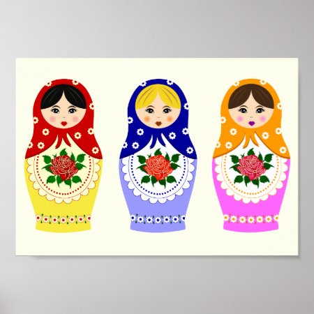 Russian Matryoshka Dolls Poster