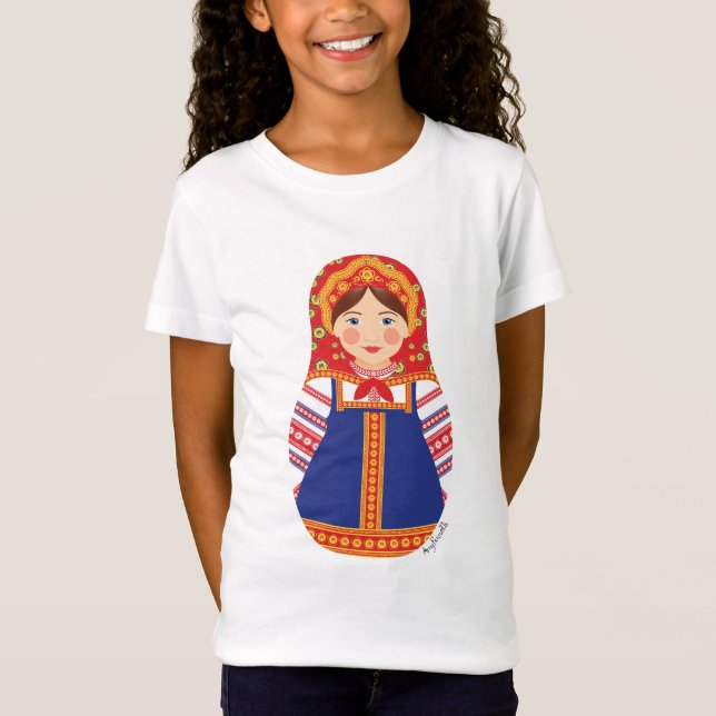 Russian Matryoshka Girls' T-Shirt (Front)