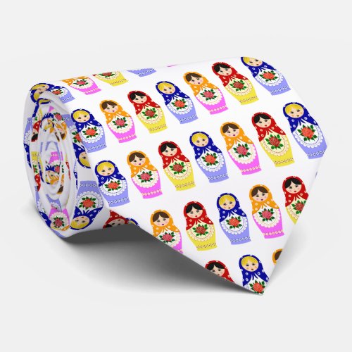 Russian matryoshka nesting dolls tie