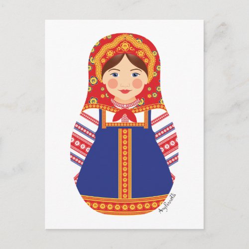 Russian Matryoshka Postcard