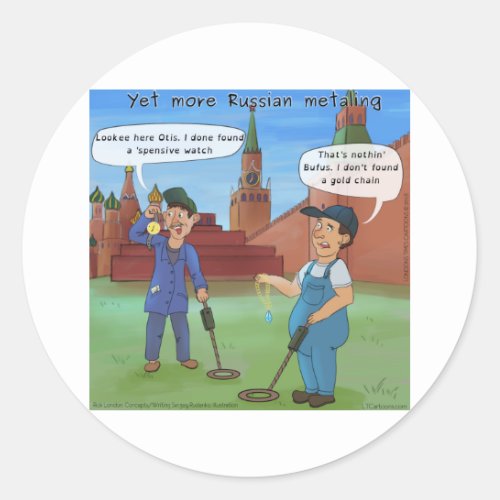 Russian Metal_Ing Funny Rick London Gifts Classic Round Sticker
