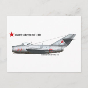 Russian Mikoyen-Gurevich MiG-15Bis Postcard
