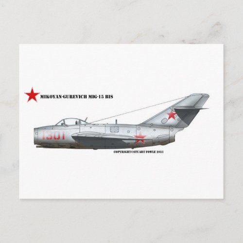 Russian Mikoyen_Gurevich MiG_15Bis Postcard