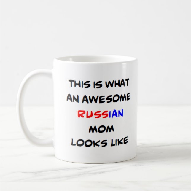 russian mom, awesome coffee mug (Left)