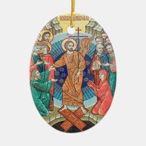 Russian mosaic icon ceramic ornament