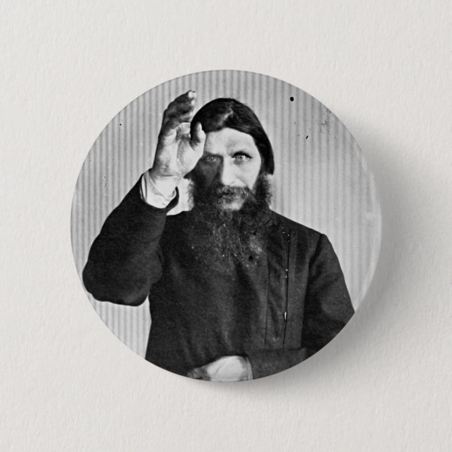 Russian Mystic Grigori Yefimovich Rasputin Button (Front)