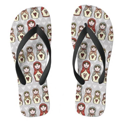 Russian Nesting Doll Matryoshka Beach Footwear Flip Flops