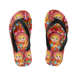 Russian Nesting Doll - Matryoshka Kid's Flip Flops