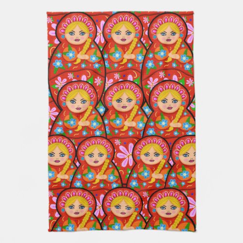 Russian Nesting Doll _ Matryoshka Kitchen Towel