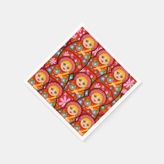 Russian Nesting Doll - Matryoshka Napkins (Corner)