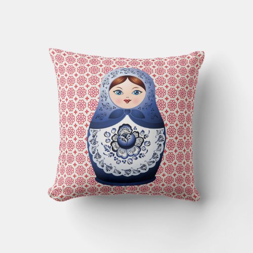 Russian Nesting Doll Scandinavian Throw Pillow - Russian Nesting Doll Scandinavian Throw Pillow